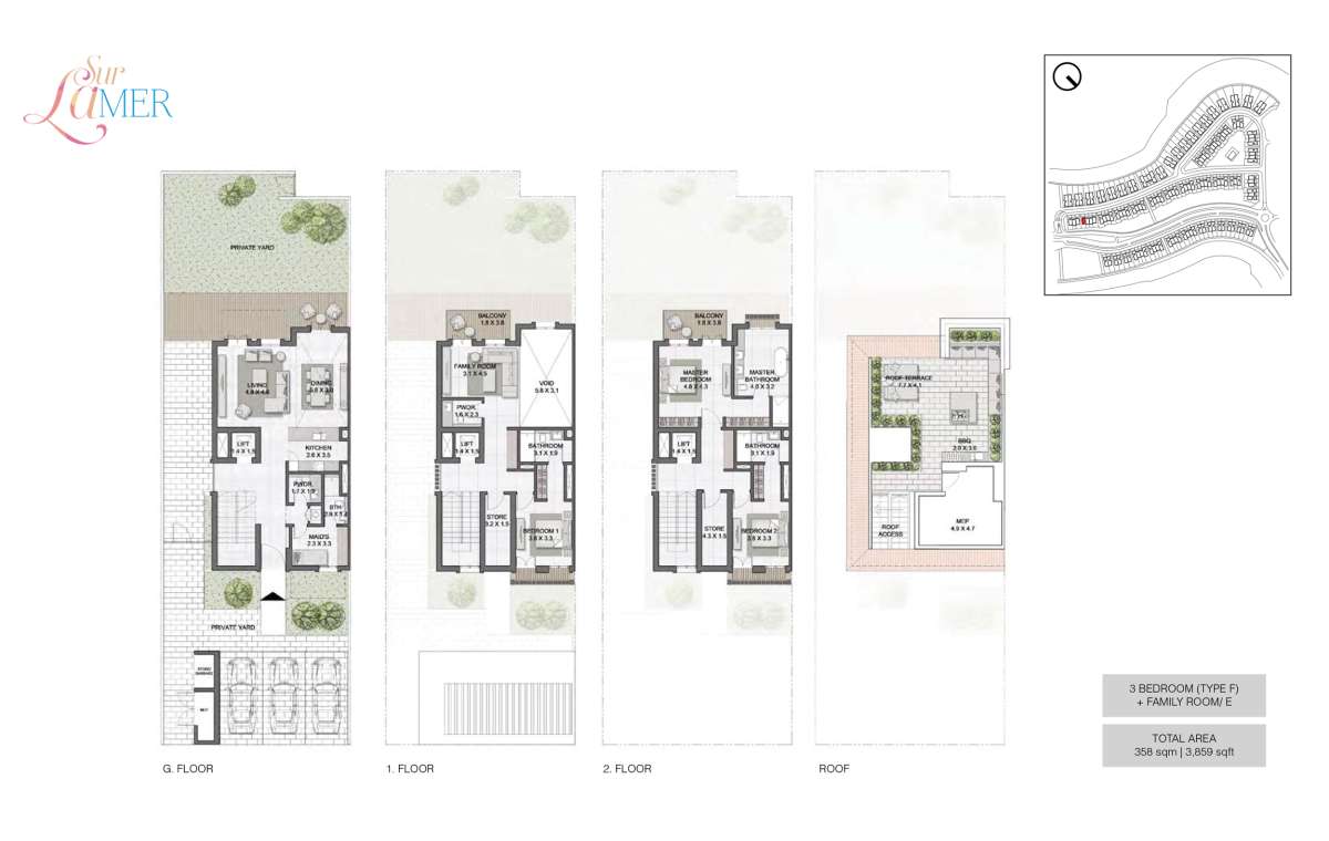 3 Bedroom Type F, Size 3859 sq.ft